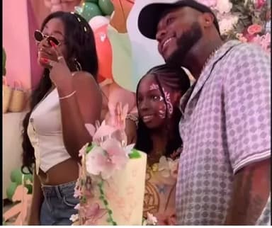 Davido reunites with ex-partner for daughter’s 10th birthday party